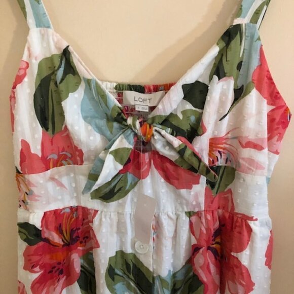 LOFT Women's Size 0 Cotton Floral Dress NWT - Picture 8 of 8